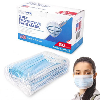 3-Ply Disposable Face Masks ASTM Level 3 - USA Made