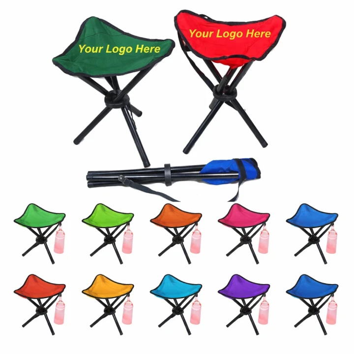 custom folding tripod stool chair with carrying bag and logo