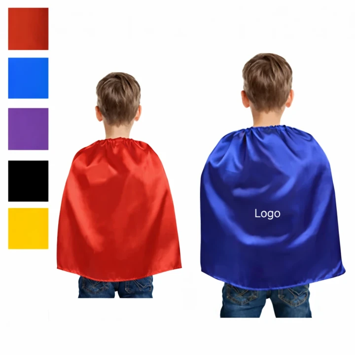 custom satin superhero cape with logo printed