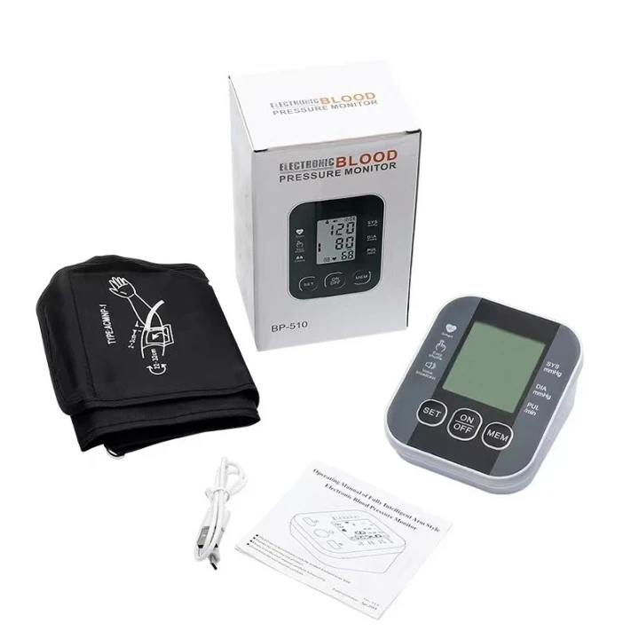FDA-approved digital arm blood pressure monitor with voice guidance, large LCD screen, and wide cuff – customizable for wellness programs