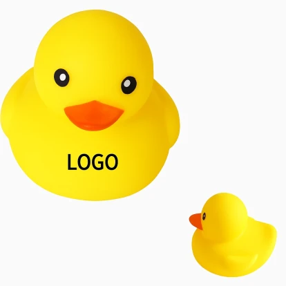 Custom yellow rubber duck with logo imprint – 2.3 inch PVC bath toy