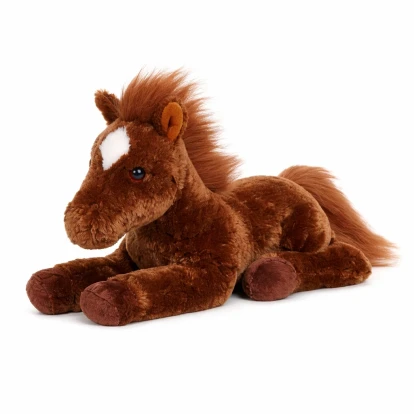 custom 12 inch plush horse with bandana and printed logo
