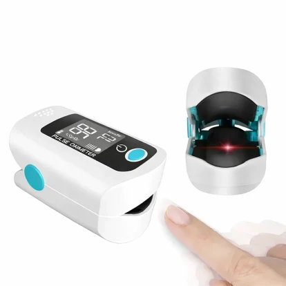 custom fingertip pulse oximeter with LED display and logo