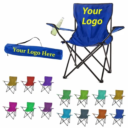 custom folding chair with carrying bag and printed logo