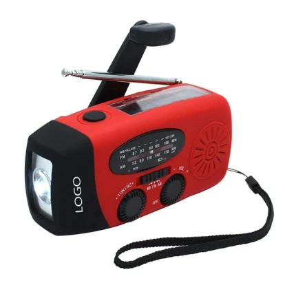 Emergency weather radio with solar panel and USB phone charging feature – ideal for hospital preparedness kits